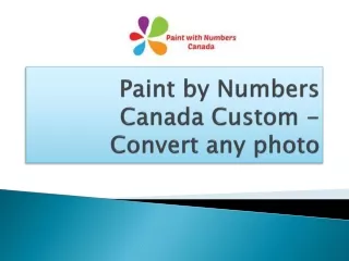 Paint by Numbers Canada Custom - Convert any photo