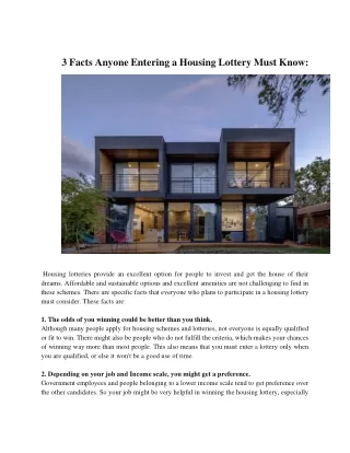 3 Facts Anyone Entering a Housing Lottery Must Know-converted