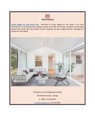 Virtual Staging For Real Estate Usa | Vshmedia.com