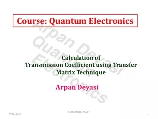 Transfer Matrix Technique applied on quantum well