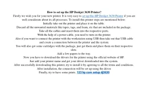 how to set up the hp deskjet 3630 printer firstly