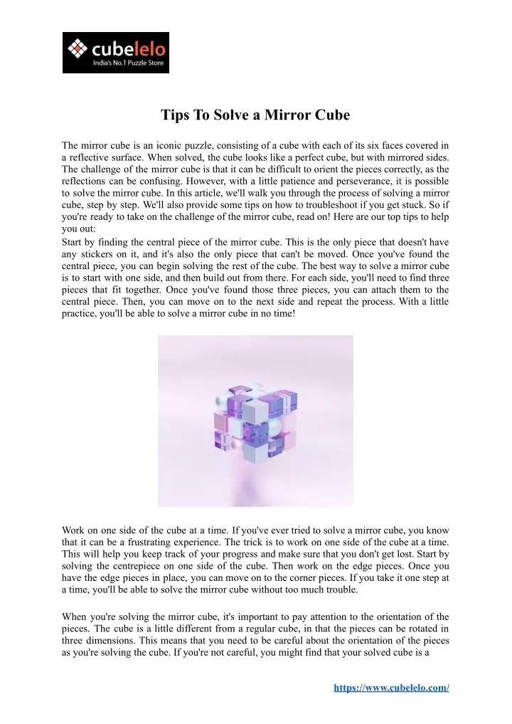 tips to solve a mirror cube