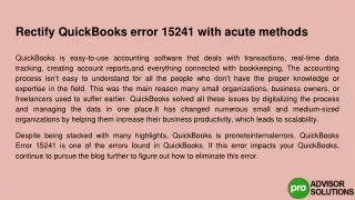 rectify quickbooks error 15241 with acute methods