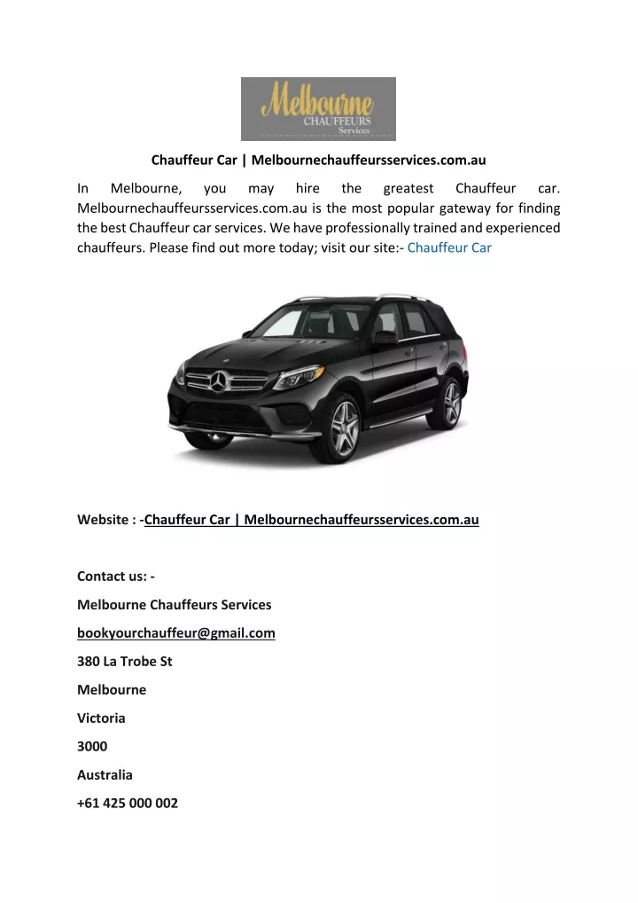 chauffeur car melbournechauffeursservices com au