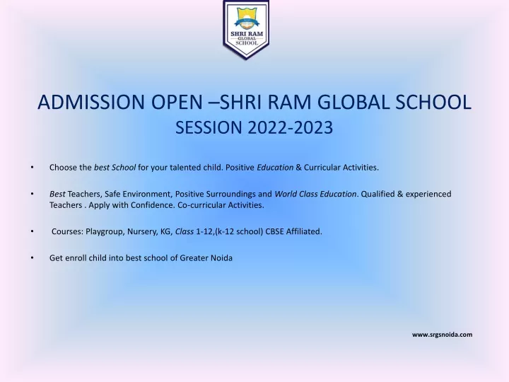 admission open shri ram global school session 2022 2023