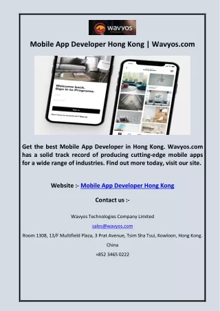 Mobile App Developer Hong Kong  Wavyos.com