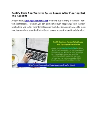 rectify cash app transfer failed issues after