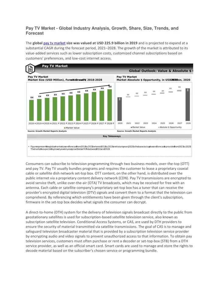 pay tv market global industry analysis growth