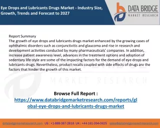 eye drops and lubricants drugs market industry