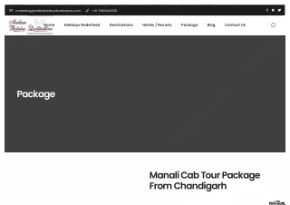 Manali Cab Tour Package From Chandigarh