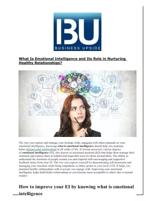what is emotional intelligence and its role