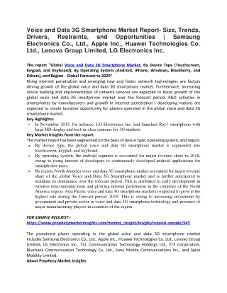 voice and data 3g smartphone market report size