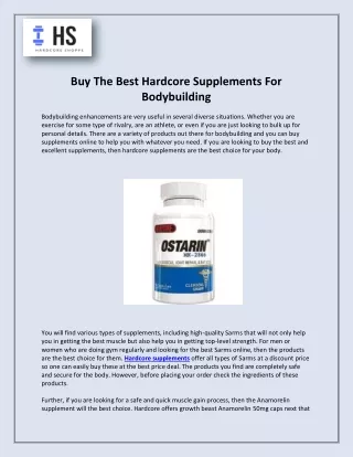 Buy The Best Hardcore Supplements For Bodybuilding