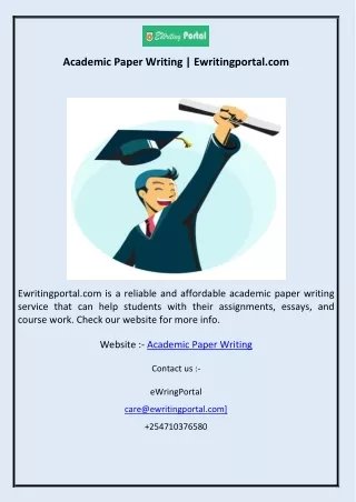 Academic Paper Writing  Ewritingportal.com