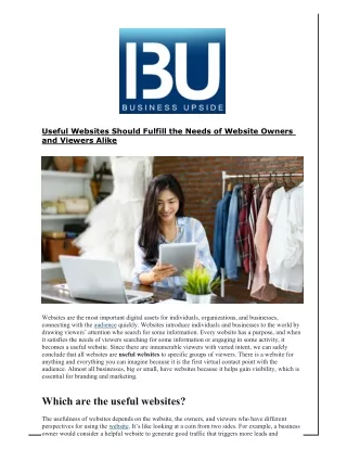 useful websites should fulfill the needs