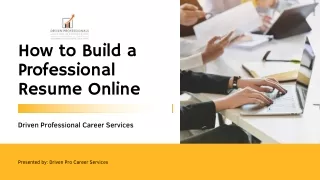 How to Build a Professional Resume Online