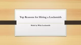 top reasons for hiring a locksmith