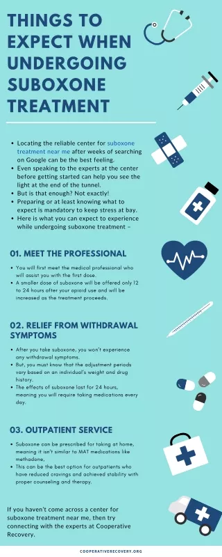 Things to expect when undergoing suboxone treatment