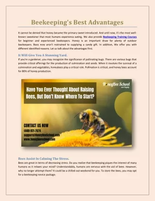 Advantages of Keeping Bees | Honey Bee School and Supply