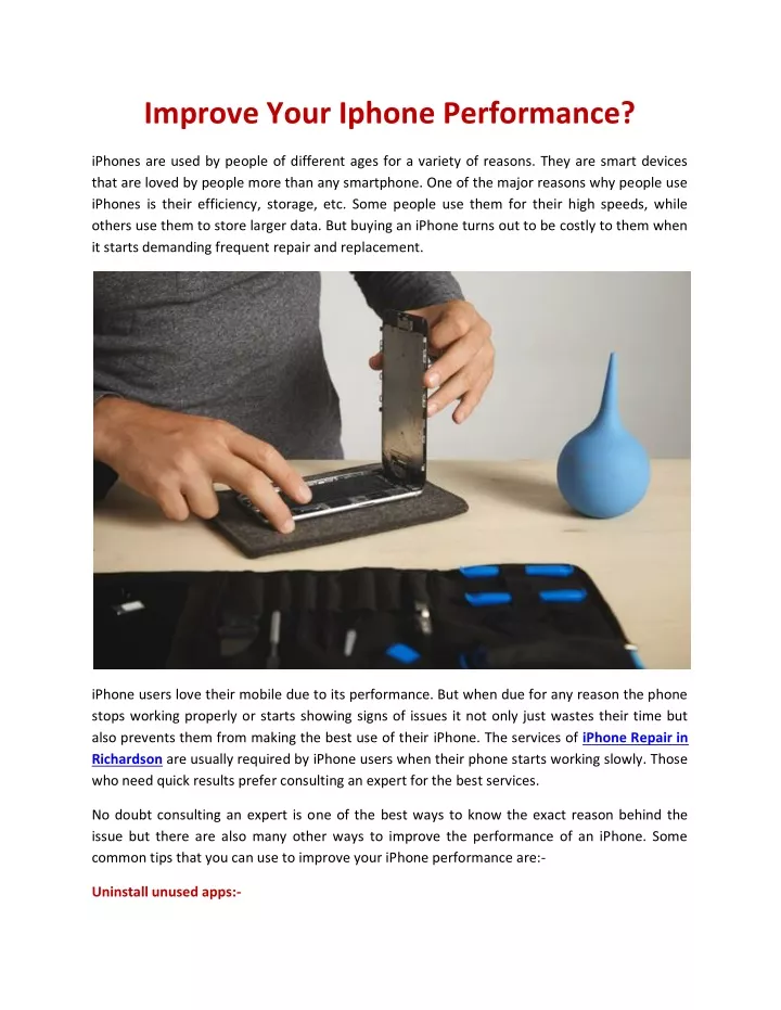 improve your iphone performance