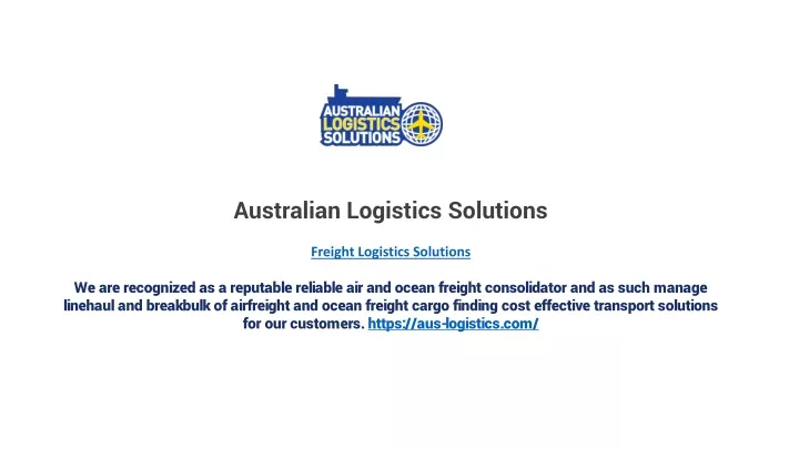 australian logistics solutions freight logistics