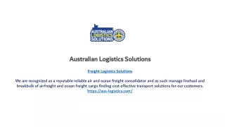 australian logistics solutions