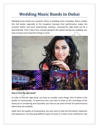 Wedding Music Bands in Dubai