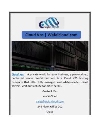 Cloud Vps | Wafaicloud.com