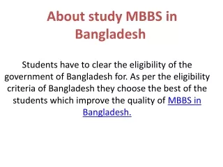 About study MBBS in Bangladesh PPT SUBMISSION [Autosaved]