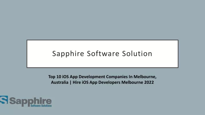 sapphire software solution