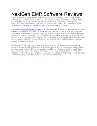 nextgen emr software reviews