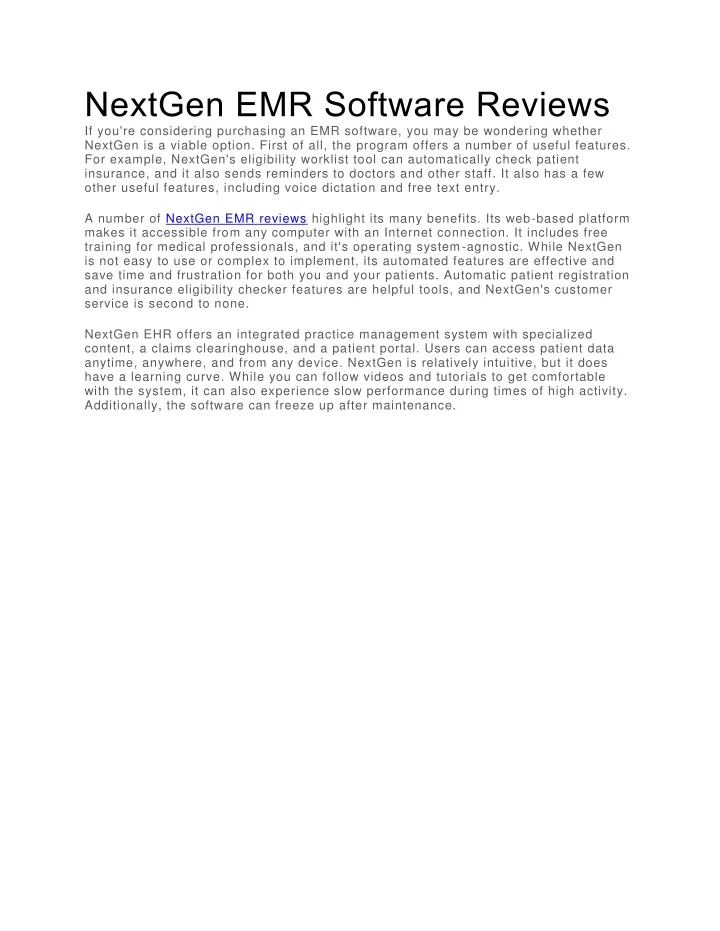 nextgen emr software reviews