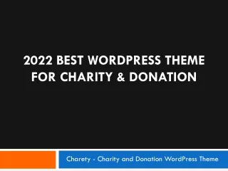 2022 Best WordPress Theme for Charity & Donation