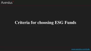 criteria for choosing esg funds