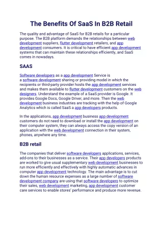 the benefits of saas in b2b retail