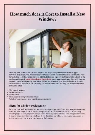 How To Calculate The Window Installation Cost?
