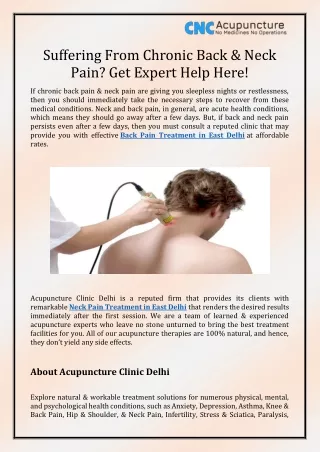 Neck Pain Treatment in East Delhi