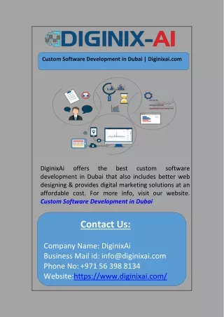 Custom Software Development in Dubai | Diginixai.com