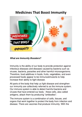 Medicines That Boost Immunity