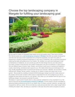 choose the top landscaping company in margate