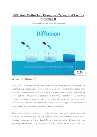 diffusion definition examples types and factors
