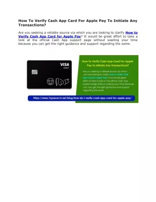 how to verify cash app card for apple