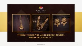 Things to Keep In Mind before Buying Wedding Jewellery