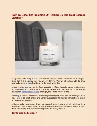 How To Ease The Decision Of Picking Up The Best-Scented Candles