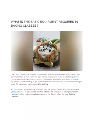 what is the basic equipment required in baking
