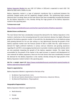 Battery Separators Market
