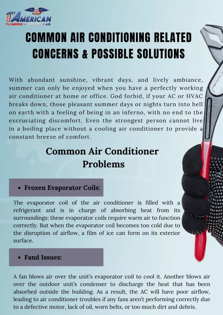 common air conditioning related concerns possible