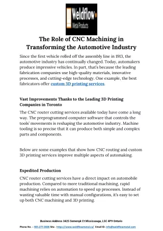 The Role of CNC Machining in Transforming the Automotive Industry- PDF file- Weldflow