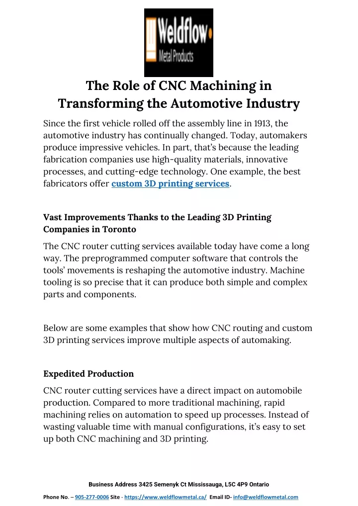 the role of cnc machining in transforming