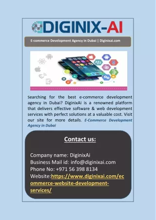 E-commerce Development Agency in Dubai | Diginixai.com